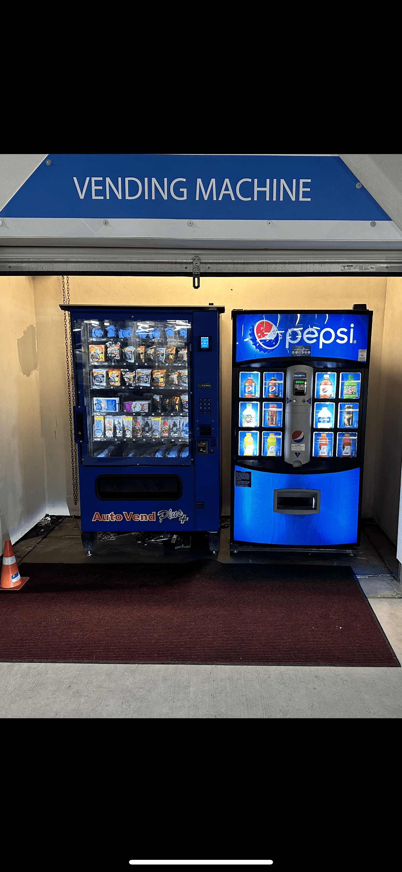 Full vending machine setup at a facility